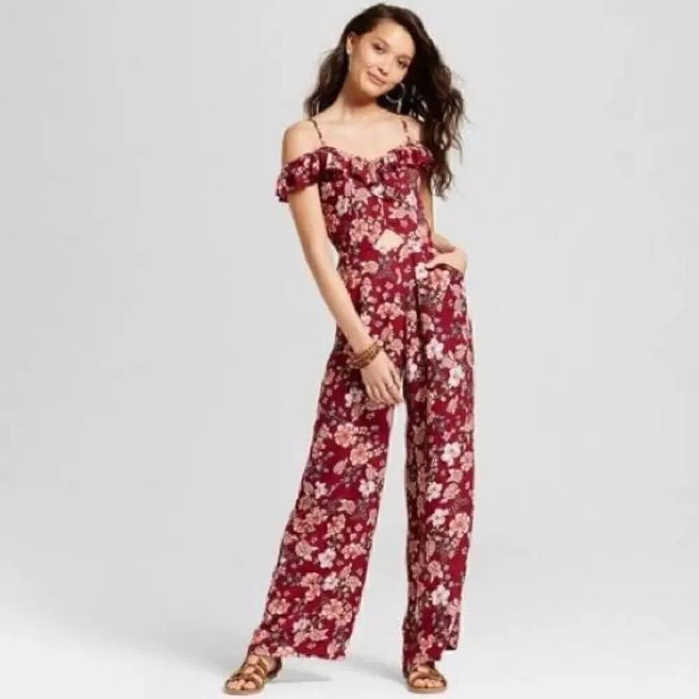 Xhilaration floral jumpsuit 